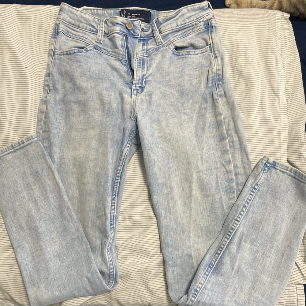 GAP Denim Light Blue High Rise Leggings